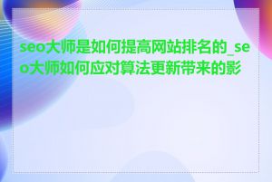 seo大师是如何提高网站排名的_seo大师如何应对算法更新带来的影响