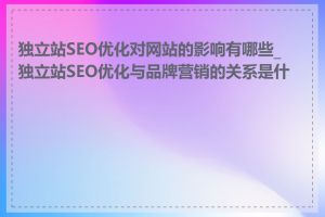 独立站SEO优化对网站的影响有哪些_独立站SEO优化与品牌营销的关系是什么