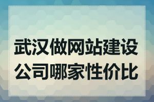 武汉做网站建设公司哪家性价比高