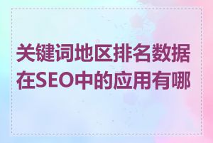 关键词地区排名数据在SEO中的应用有哪些