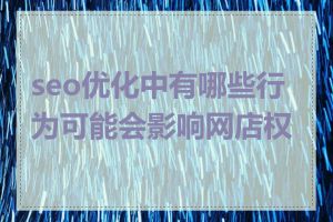 seo优化中有哪些行为可能会影响网店权重