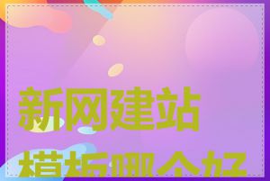 新网建站模板哪个好用