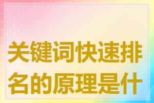 关键词快速排名的原理是什么
