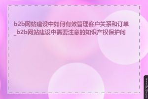 b2b网站建设中如何有效管理客户关系和订单_b2b网站建设中需要注意的知识产权保护问题