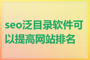 seo泛目录软件可以提高网站排名吗