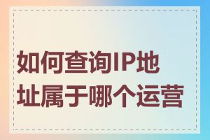 如何查询IP地址属于哪个运营商