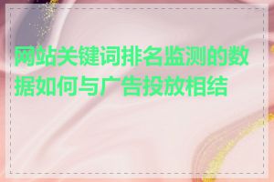 网站关键词排名监测的数据如何与广告投放相结合