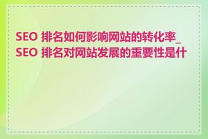 SEO 排名如何影响网站的转化率_SEO 排名对网站发展的重要性是什么