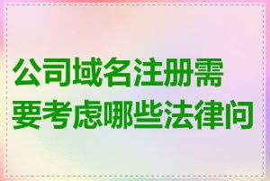 公司域名注册需要考虑哪些法律问题