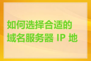如何选择合适的域名服务器 IP 地址