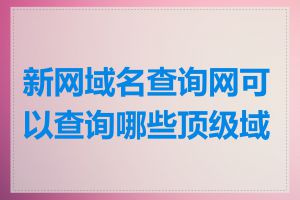 新网域名查询网可以查询哪些顶级域名