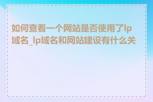 如何查看一个网站是否使用了lp域名_lp域名和网站建设有什么关系
