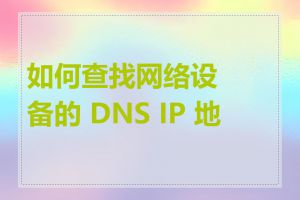 如何查找网络设备的 DNS IP 地址