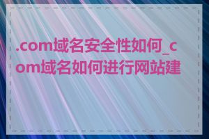 .com域名安全性如何_com域名如何进行网站建设