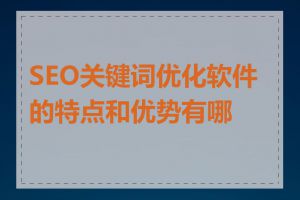 SEO关键词优化软件的特点和优势有哪些