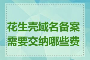 花生壳域名备案需要交纳哪些费用