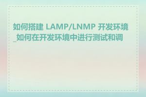 如何搭建 LAMP/LNMP 开发环境_如何在开发环境中进行测试和调试