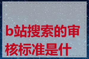 b站搜索的审核标准是什么