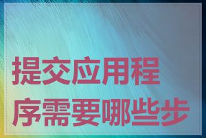 提交应用程序需要哪些步骤