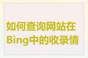 如何查询网站在Bing中的收录情况