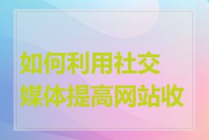 如何利用社交媒体提高网站收录