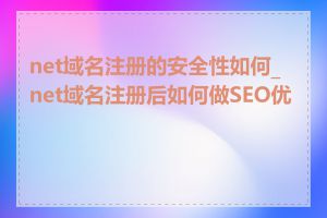 net域名注册的安全性如何_net域名注册后如何做SEO优化