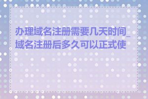 办理域名注册需要几天时间_域名注册后多久可以正式使用