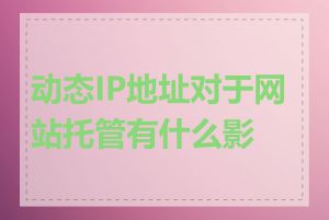 动态IP地址对于网站托管有什么影响