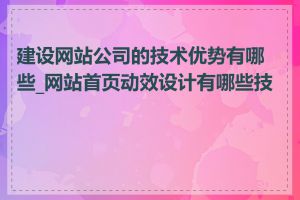 建设网站公司的技术优势有哪些_网站首页动效设计有哪些技巧