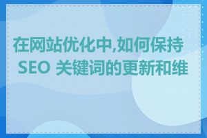 在网站优化中,如何保持 SEO 关键词的更新和维护