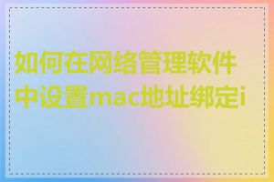 如何在网络管理软件中设置mac地址绑定ip