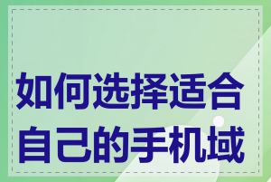 如何选择适合自己的手机域名