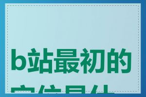 b站最初的定位是什么