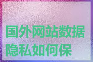 国外网站数据隐私如何保护