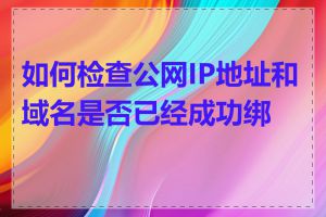 如何检查公网IP地址和域名是否已经成功绑定