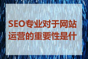 SEO专业对于网站运营的重要性是什么