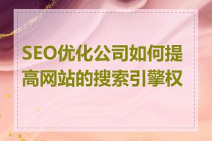 SEO优化公司如何提高网站的搜索引擎权重