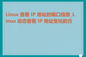Linux 查看 IP 地址的端口信息_Linux 动态查看 IP 地址变化的方法