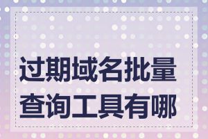 过期域名批量查询工具有哪些