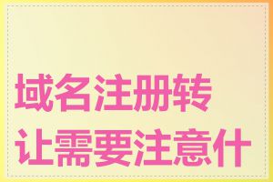 域名注册转让需要注意什么