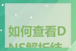 如何查看DNS解析结果
