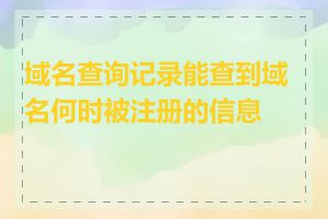 域名查询记录能查到域名何时被注册的信息吗