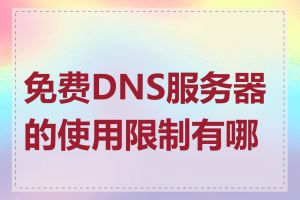 免费DNS服务器的使用限制有哪些