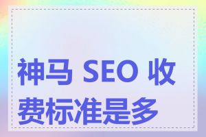 神马 SEO 收费标准是多少