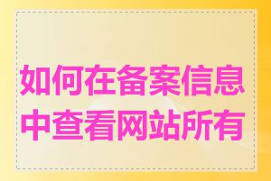 如何在备案信息中查看网站所有者