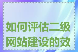 如何评估二级网站建设的效果