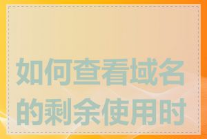 如何查看域名的剩余使用时间