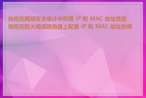 如何在网络安全审计中利用 IP 和 MAC 地址信息_如何在防火墙或路由器上配置 IP 和 MAC 地址的绑定