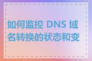 如何监控 DNS 域名转换的状态和变化