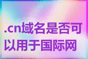 .cn域名是否可以用于国际网站